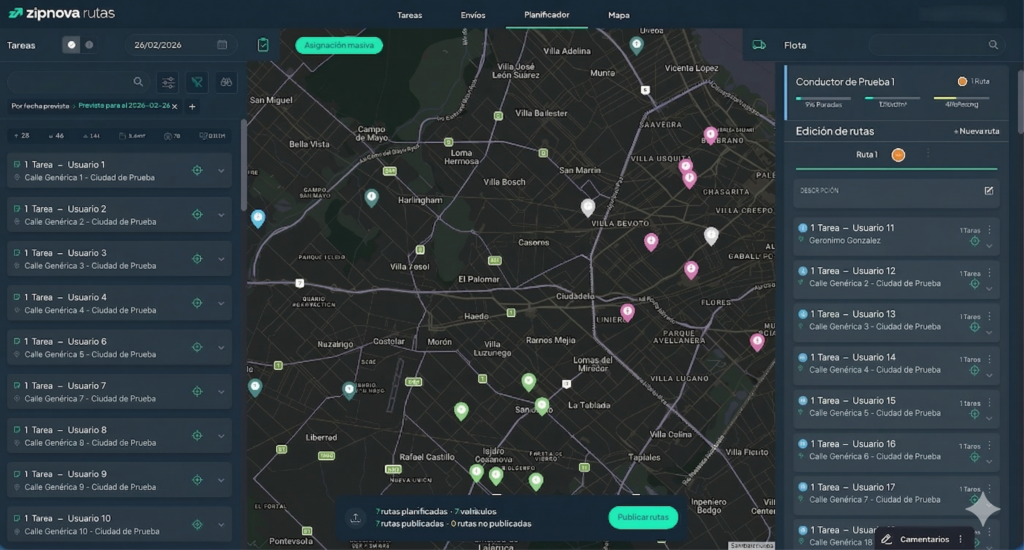 planificación de rutas y entregas